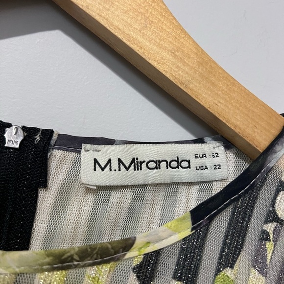 M. Miranda Blouse Sparkle Women's Plus Sz 2 Back Zipper Mesh 3/4 Sleeves Sheer - Picture 4 of 4